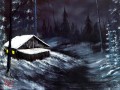 winter night Bob Ross freehand landscapes